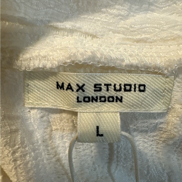 Max Studio Ivory Textured Long Sleeve Top - Picture 2 of 7